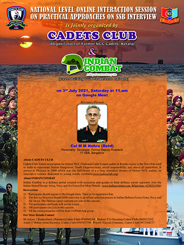 National Online Webinar on SSB Interview (03.07.2021)